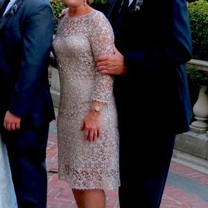 Kay Unger Champagne occasion dress